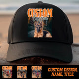 Personalized Upload Your Dog Photo Black Cap HTHKVH23249