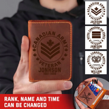 Personalized Canadian Armed Force Leather Card Wallet QTKH23292
