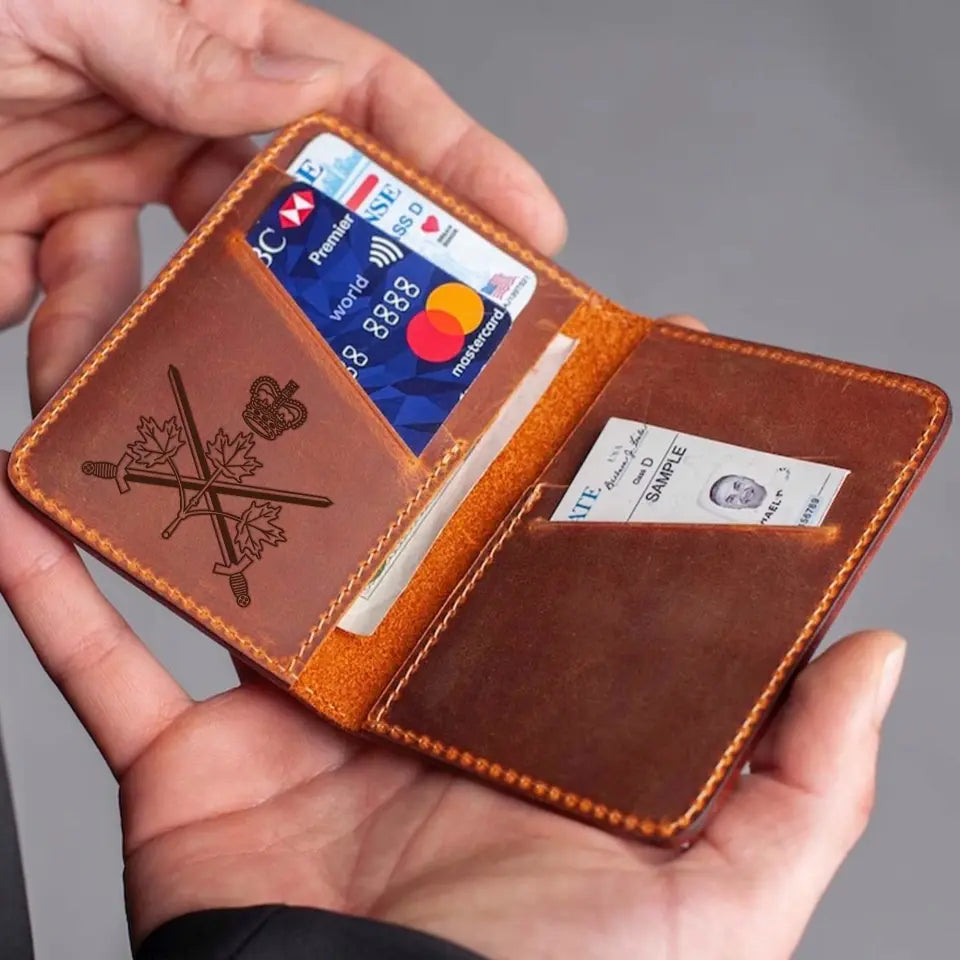 Personalized Canadian Armed Force Leather Card Wallet QTKH23292