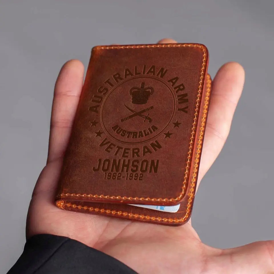 Personalized Australian Armed Force Leather Card Wallet QTKH23292