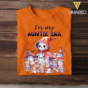 Personalized In My Auntie Era Ghost & Kid Names Tshirt Or Sweatshirt Printed MTPTN23276