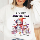 Personalized In My Auntie Era Ghost & Kid Names Tshirt Or Sweatshirt Printed MTPTN23276