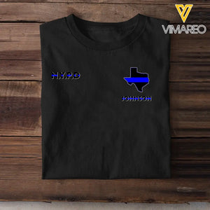 Personalized Thin Blue Line Maps States T-shirt Printed QTVQ23316