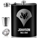 Personalized US Military Retired Steel Flasks QTKH23328
