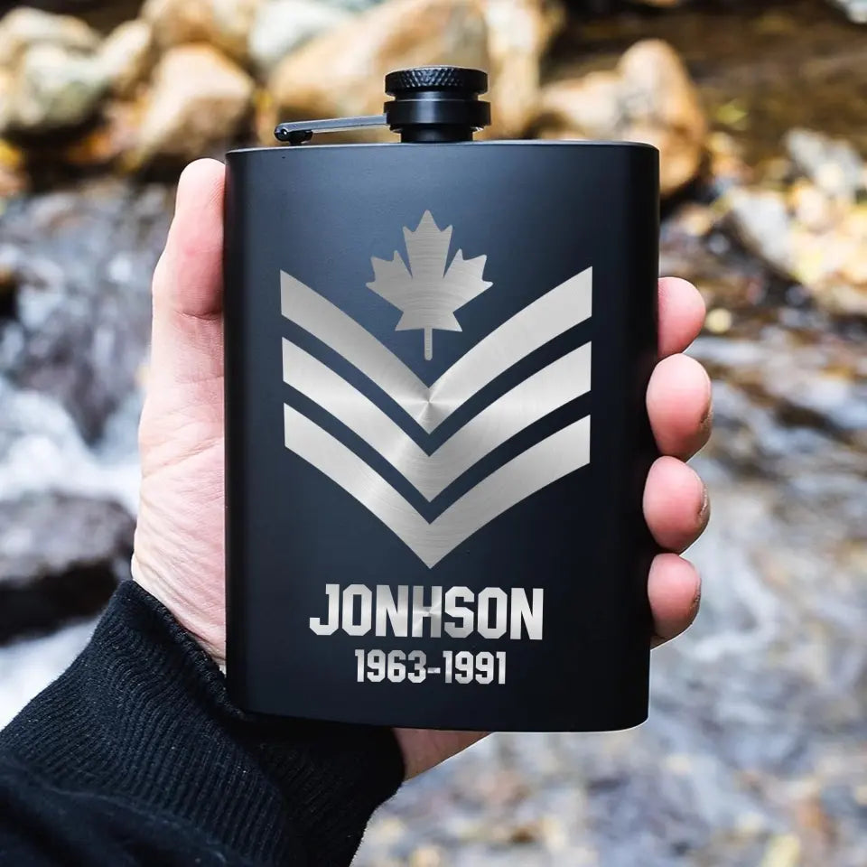 Personalized Canadian Armed Force Steel Flasks QTKH23328