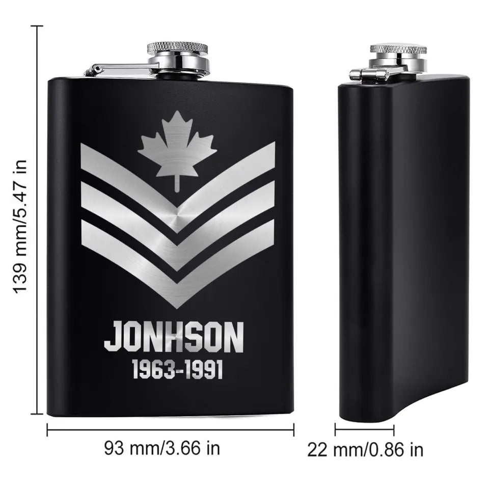 Personalized Canadian Armed Force Steel Flasks QTKH23328