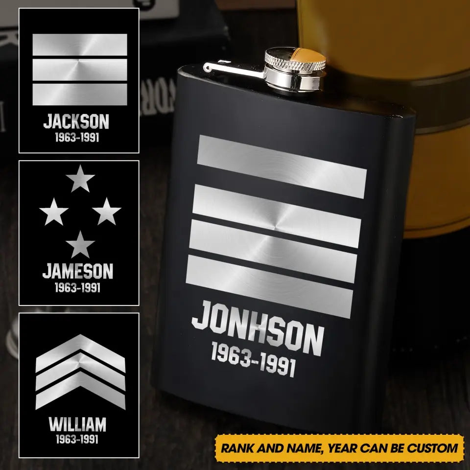 Personalized French Armed Force Steel Flasks QTKH23336