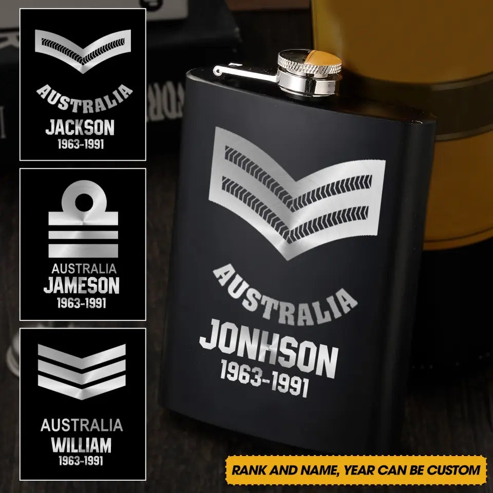 Personalized Australian Armed Force Steel Flasks QTKH23336