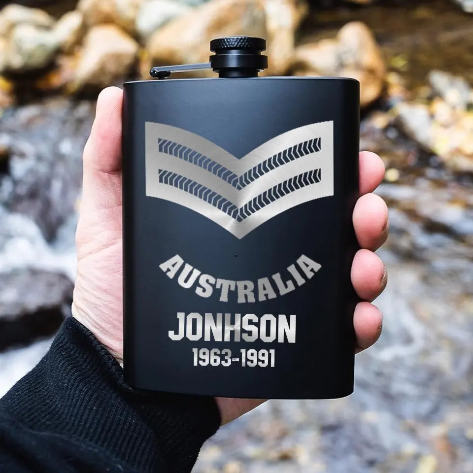 Personalized Australian Armed Force Steel Flasks QTKH23336
