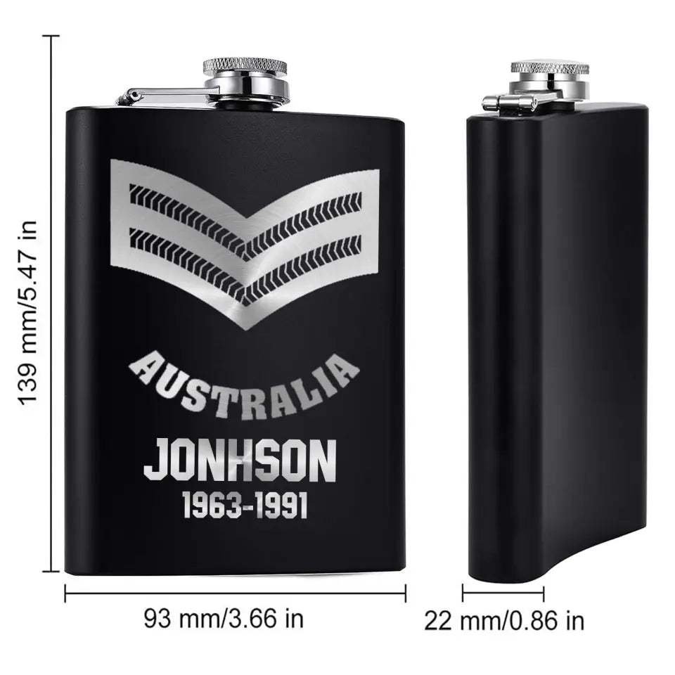 Personalized Australian Armed Force Steel Flasks QTKH23336