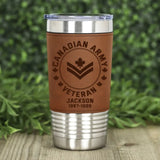 Personalized Canadian Armed Forces With Name And Year Tumbler Leather Patch Printed 23337PTN