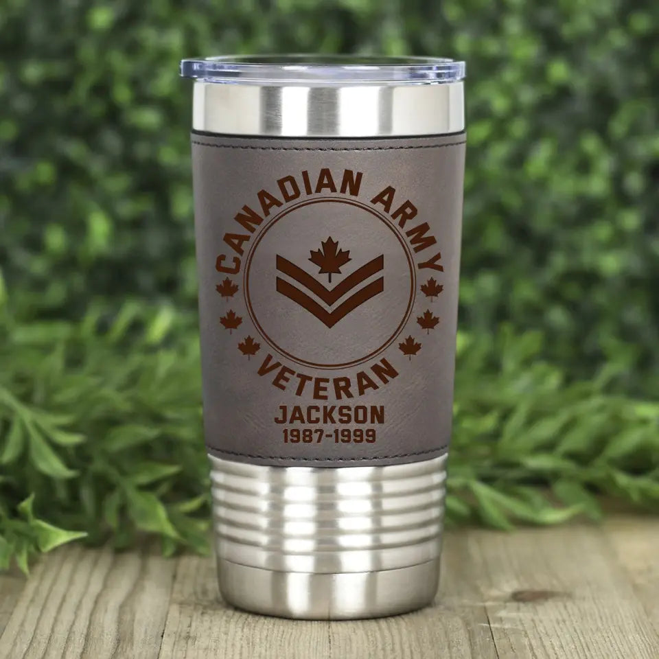 Personalized Canadian Armed Forces With Name And Year Tumbler Leather Patch Printed 23337PTN