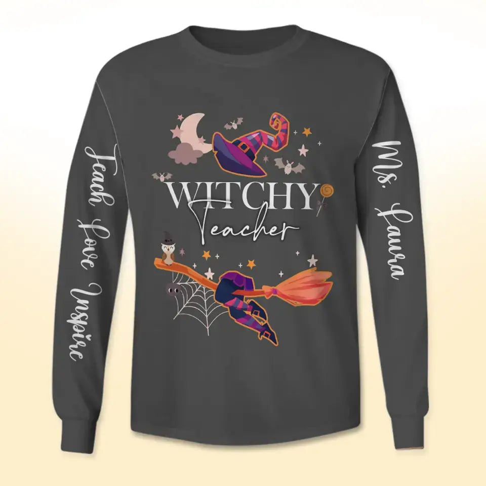 Personalized Witchy Teacher Teach For Inspire Gift For Teacher Sweater Printed HTHHN23313