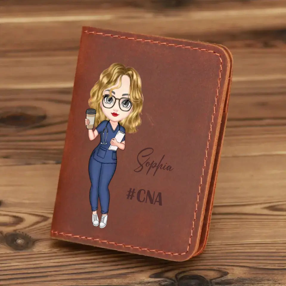 Personalized Nurse with Name Gift For Nurse Leather Card Wallet KVH23345