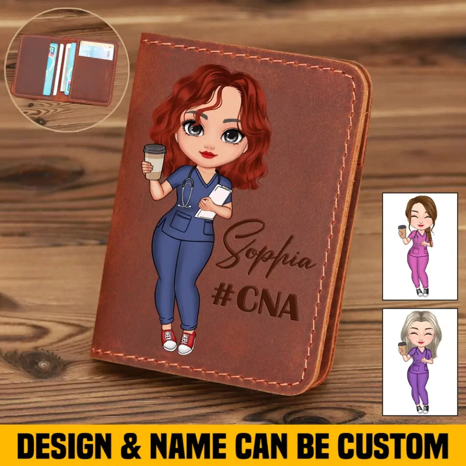 Personalized Nurse with Name Gift For Nurse Leather Card Wallet KVH23345