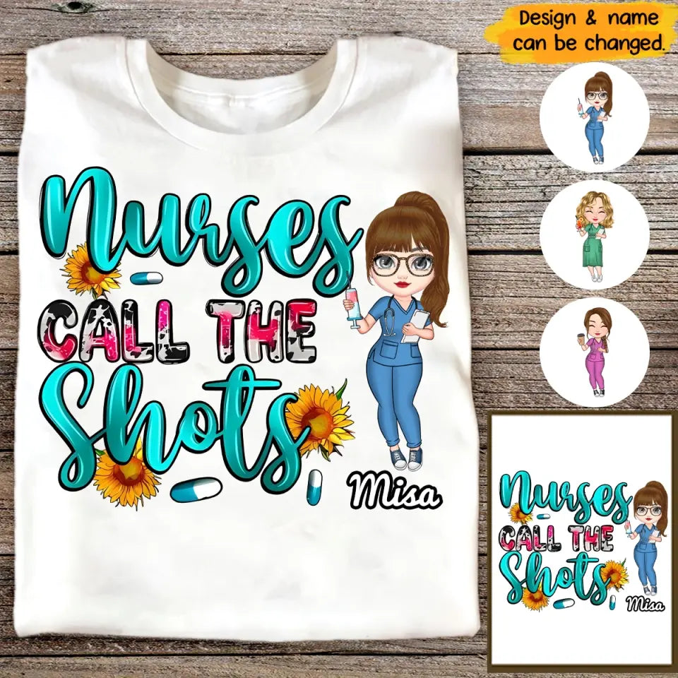 Personalized Nurse Call The Shots Gift For Nurse T-Shirt Printed HTHDNL23355