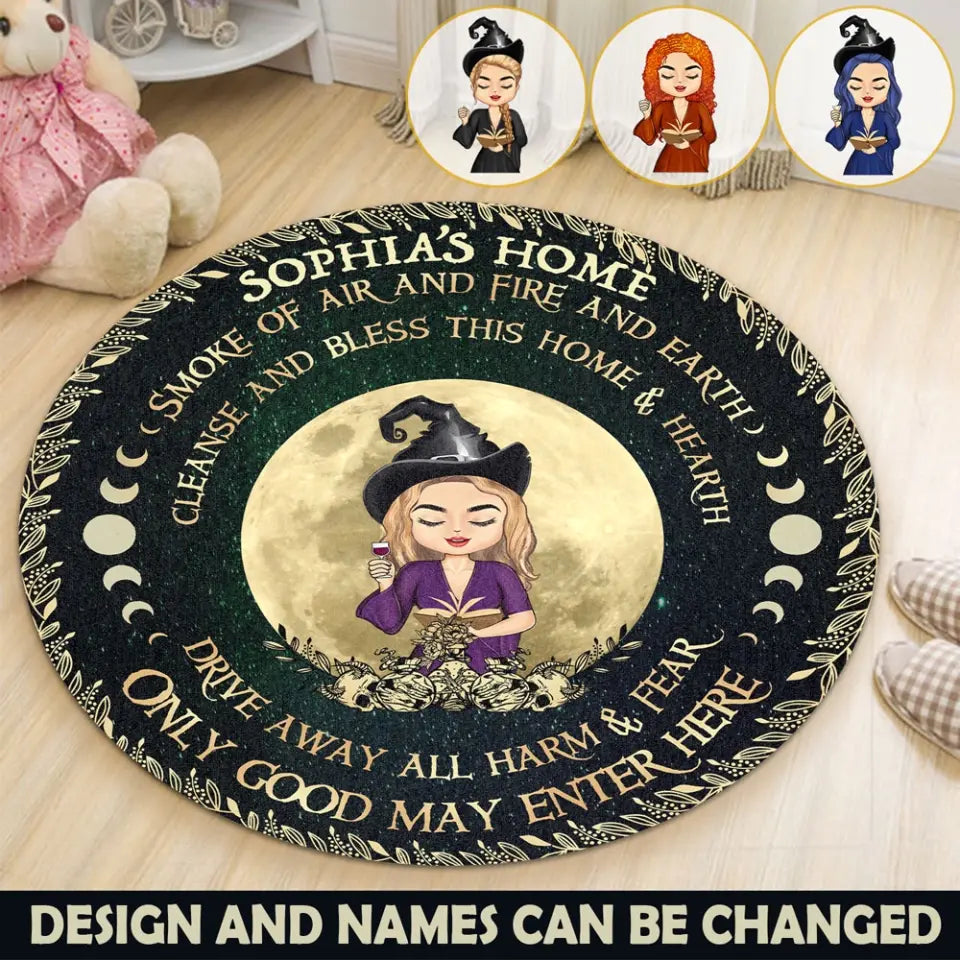 Personalized Smoke Of Air And Fire And Earth Cleanse And Bless This Home & Hearth Witch Halloween Gift Rug Printed HTHHN23358