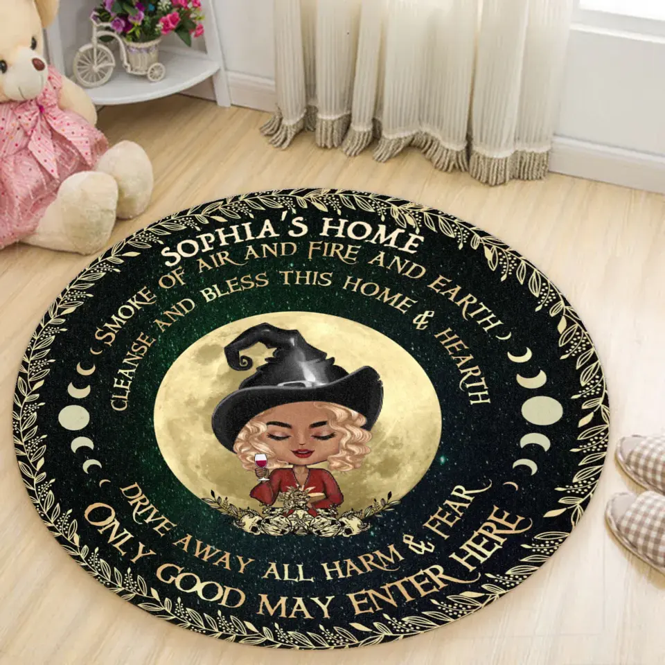 Personalized Smoke Of Air And Fire And Earth Cleanse And Bless This Home & Hearth Witch Halloween Gift Rug Printed HTHHN23358