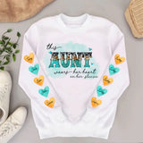 Personalized This Aunt Wears Her Heart On Her Sleeve Sweater Printed QTVQ398