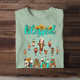 Personalized Fall Season Blessed Mama Kid Names Tshirt HTHHN23385