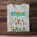 Personalized Fall Season Blessed Mama Kid Names Tshirt HTHHN23385
