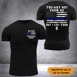 Personalized US Police Blue Thin Line T-shirt 2D Printed 23438KVH