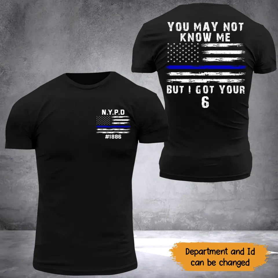 Personalized US Police Blue Thin Line T-shirt 2D Printed 23438KVH