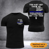 Personalized US Police Blue Thin Line T-shirt 2D Printed 23438KVH