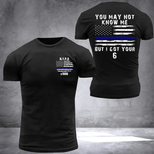 Personalized US Police Blue Thin Line T-shirt 2D Printed 23438KVH