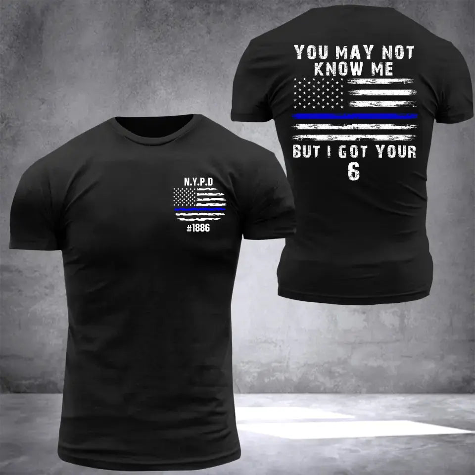 Personalized US Police Blue Thin Line T-shirt 2D Printed 23438KVH