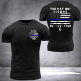 Personalized US Police Blue Thin Line T-shirt 2D Printed 23438KVH