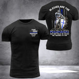 Personalized US Police Blue Thin Line T-shirt 2D Printed 23345PTN