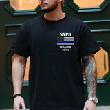 Personalized US Police Blue Thin Line T-shirt 2D Printed 23345PTN