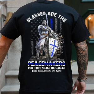 Personalized US Police Blue Thin Line T-shirt 2D Printed 23345PTN