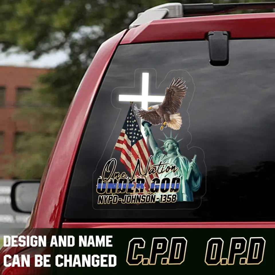 Personalized US Military One Nation Under God Decal Printed QTVQ23470