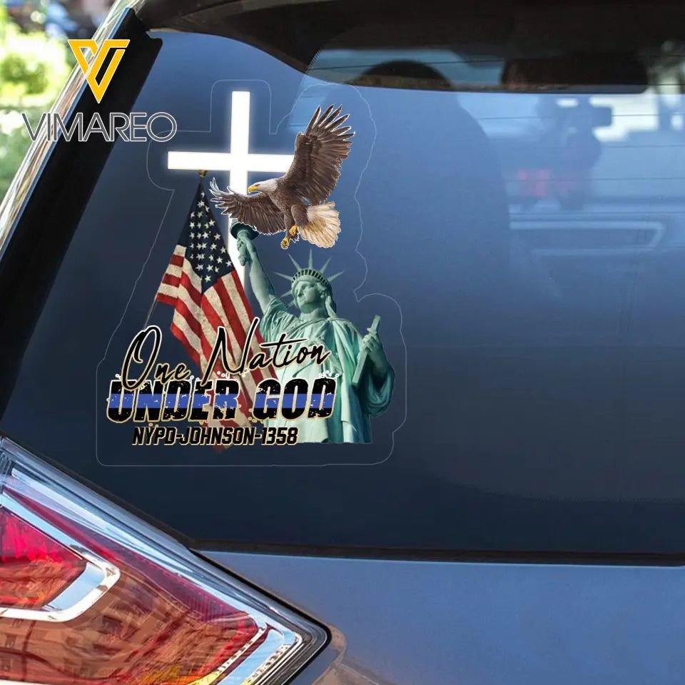 Personalized US Military One Nation Under God Decal Printed QTVQ23470