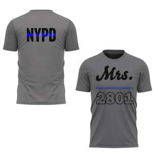 Personalized US Police Blue Thin Line 3D Printed Tshirt QTVQ23440