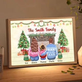 Personalized The Smith Family Christmas Gift Light Frame Canvas Printed HTHVQ23478