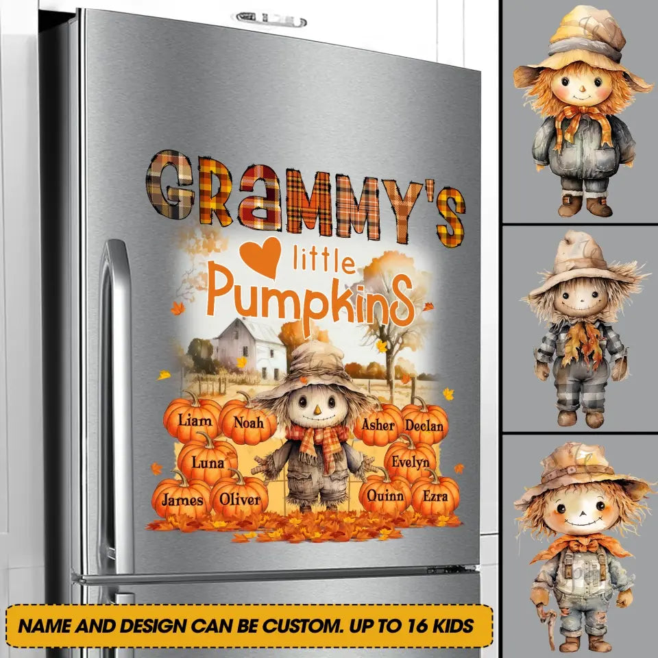 Personalized Grammy's Little Pumpkins with Kid Names Fridge Decal Printed LDMKVH23488