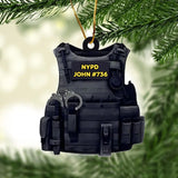 Personalized US Police Armor Christmas Gift Acrylic/Plastic Ornament Printed QTVQ23482