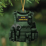 Personalized US Police Armor Christmas Gift Acrylic/Plastic Ornament Printed QTVQ23482