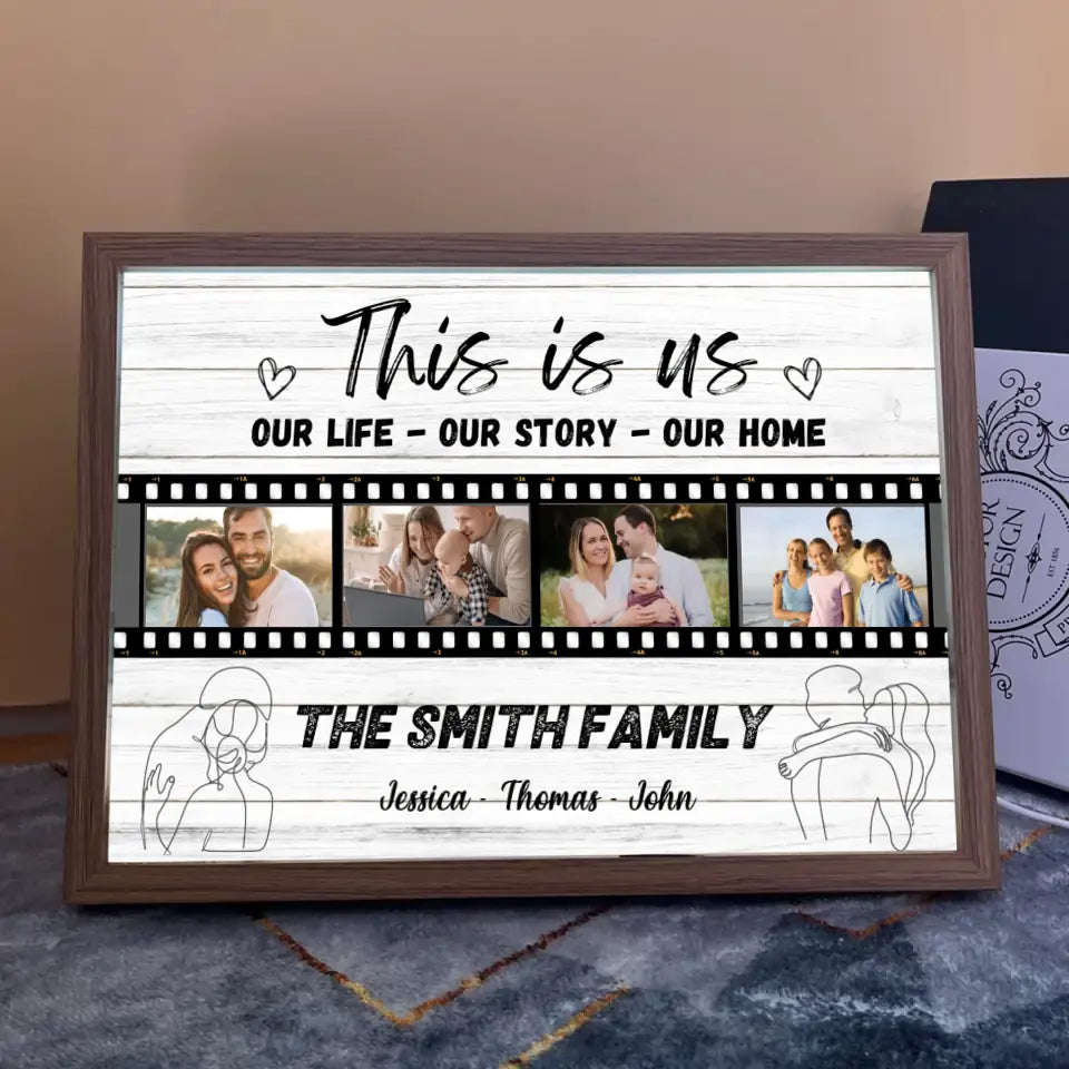 Personalized This Is Us Our Life Our Story Our Home Light Frame Canvas Printed HTHVQ23499