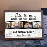 Personalized This Is Us Our Life Our Story Our Home Light Frame Canvas Printed HTHVQ23499