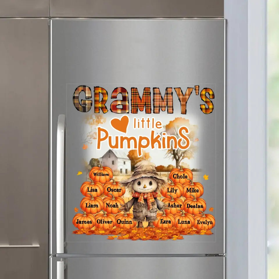 Personalized Grammy's Little Pumpkins with Kid Names Fridge Decal Printed LDMKVH23488