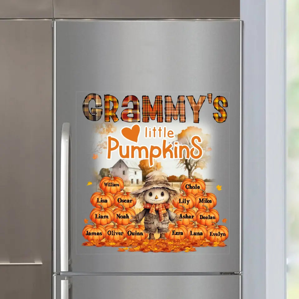 Personalized Grammy's Little Pumpkins with Kid Names Fridge Decal Printed LDMKVH23488