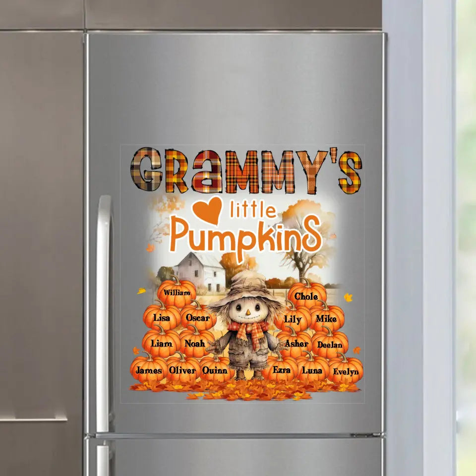 Personalized Grammy's Little Pumpkins with Kid Names Fridge Decal Printed LDMKVH23488
