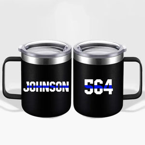 Personalized Police Badge Number & Name Laser Handle Cup Printed QTKVH23497