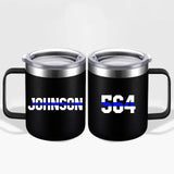 Personalized Police Badge Number & Name Laser Handle Cup Printed QTKVH23497