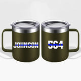 Personalized Police Badge Number & Name Laser Handle Cup Printed QTKVH23497