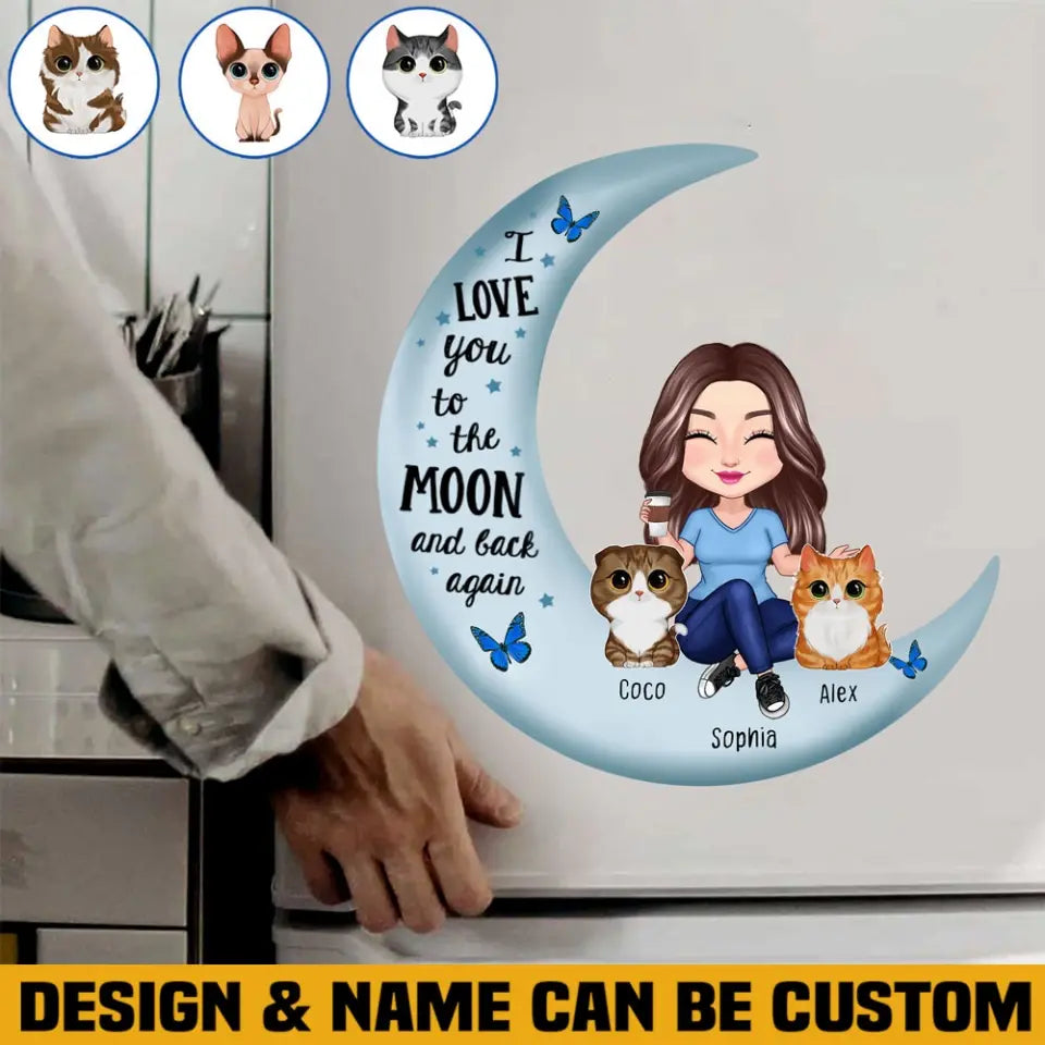 Personalized I Love You To The Moon And Back Again Fridge Decal Printed LDMHN23534